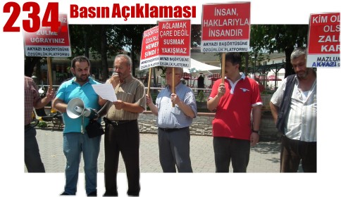Akyazı Adalet ve Özgürlükler Platformu 234. Basın Açıklamasını Gerçekleştirdi