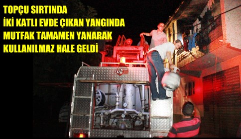 İki Katlı Evde Yangın Çıktı