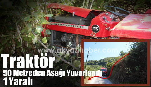 Akyazı Alaağaç köyünde meydana gelen kazada bir kişi yaralandı.