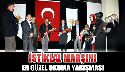 İstiklal Marşını En Güzel Okuma Yarışmasında Birinci Kadriye Tan oldu.