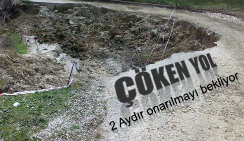 Akyazı Güvençler Köyünde Çöken Yol 2 Aydır Onarılmayı Bekliyor.