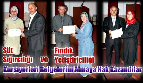 Kursiyerlere Belgeleri Törenle Verildi