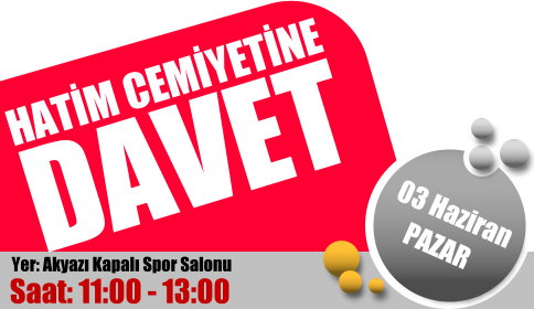 HATİM CEMİYETİNE DAVET!