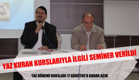 Din Görevlilerine Kuran Kursu Semineri verildi