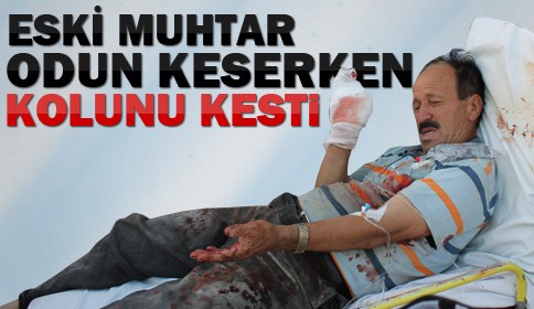 Eski Muhtar Odun Keserken Kolunu Kesti