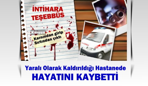 Genç Kadın silahla Kendini vurdu