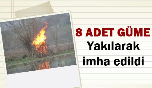 8 Adet Güme Yakılarak İmha Edildi