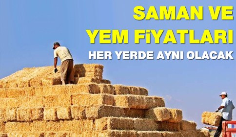 Saman ve kaba yem fiyatı her yerde aynı olacak
