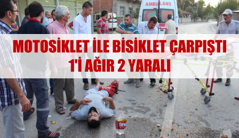 Motosiklet ile Bisiklet Çarpıştı 2 Yaralı 