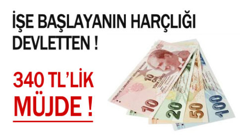 İşe Giren Vatandaşa 340 Lira Cep Harçlığı