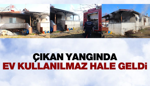 Kızılcıkorman’da bir Ev Tamamen Yandı