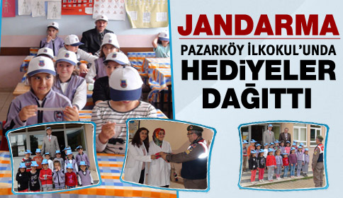 Jandarma Pazarköy İlkokulunda Hediyeler Dağıttı.