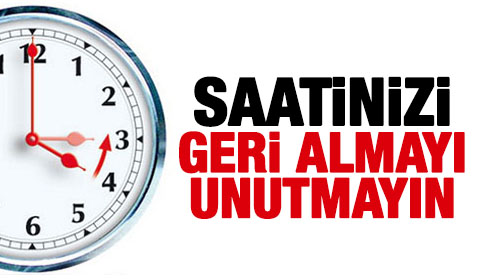 Bu gece saatler geri alınacak