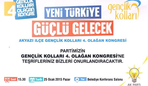 Akyazı Ak Parti 4. Olağan Gençlik Kolları Kongresi 