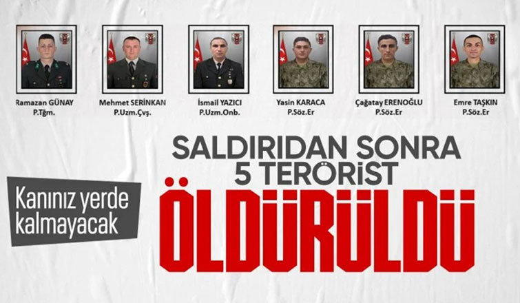 MSB duyurdu! Fırat Kalkanı bölgesinde 5 terörist öldürüldü