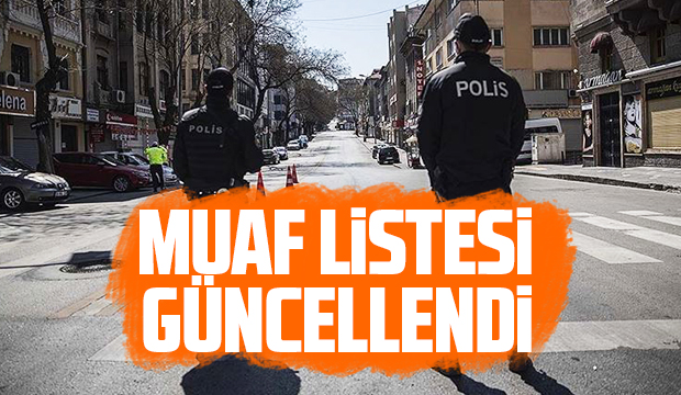 Muaf listesi güncellendi