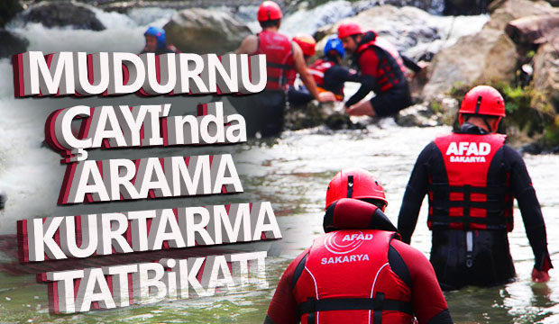 Mudurnu Çayında Arama kurtarma tatbikatı