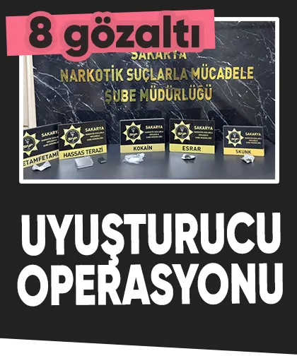 Narkotik baskını: 8 gözaltı