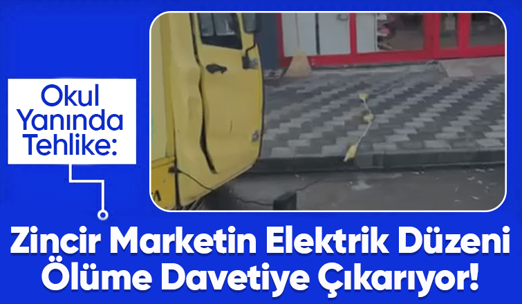 Okul yolundaki market elektrik düzeni tehlike saçıyor.