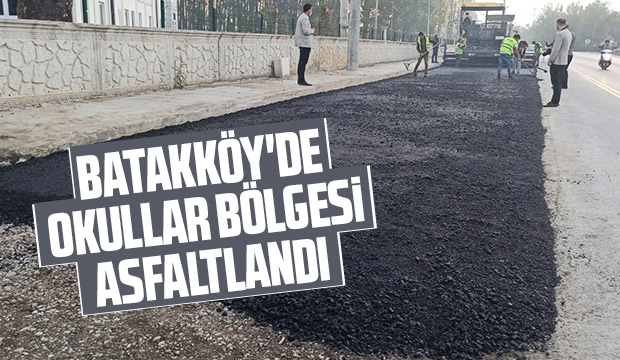 Okullar bölgesinde asfalt çalışması