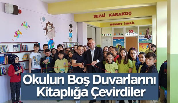 Okulun Boş Duvarlarını Kitaplığa Çevirdiler