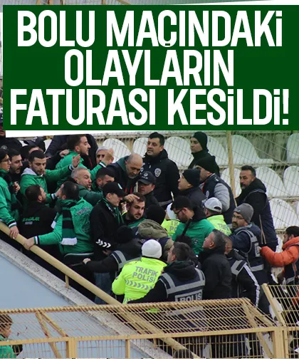 Olaylı Boluspor-Sakaryaspor maçına ceza yağdı