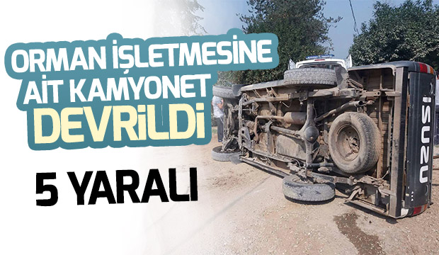 Orman İşletmesi Kamyoneti Devrildi