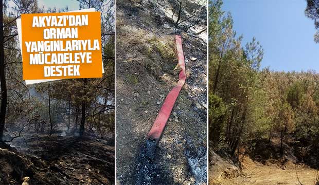 Orman yangınlarıyla mücadele için Akyazı'dan bölgeye gittiler
