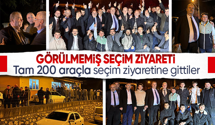 Osman Karaoğlan'dan Taşyatak'a 200 araçlık konvoyla seçim ziyareti