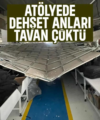 Oto kılıf imalathanesinin tavanı çöktü