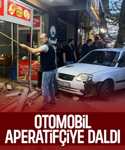 Otomobil aperatif dükkanına girdi