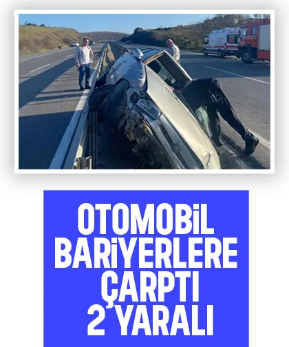 Otomobil bariyere çarptı