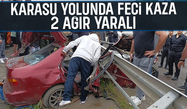 Otomobil bariyerlere girdi: 2 ağır yaralı