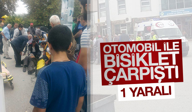 Otomobil İle Bisiklet Çarpıştı 