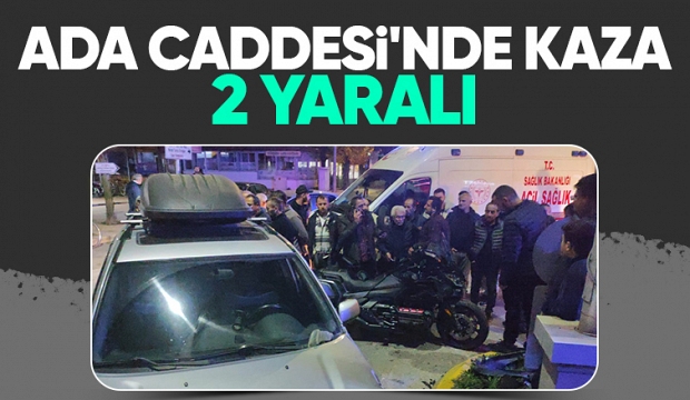 Otomobil ile motosiklet çarpıştı 2 yaralı
