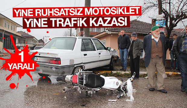 Otomobil ile motosiklet çarpıştı