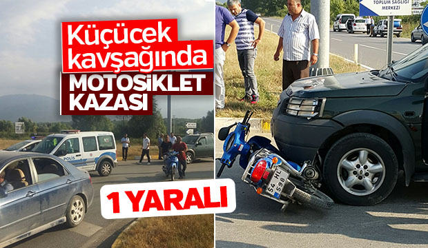 Otomobil ile Motosiklet Çarpıştı