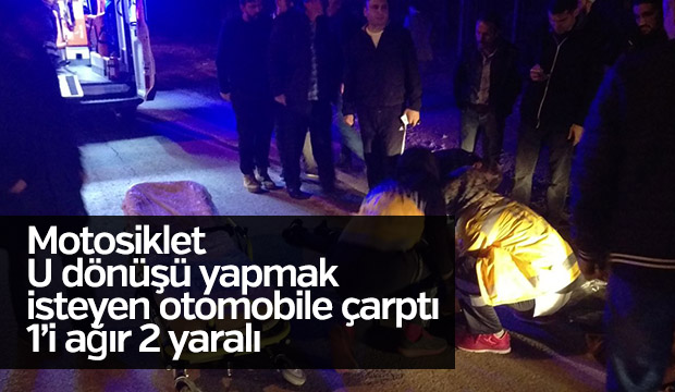 Otomobil ile motosiklet çarpıştı