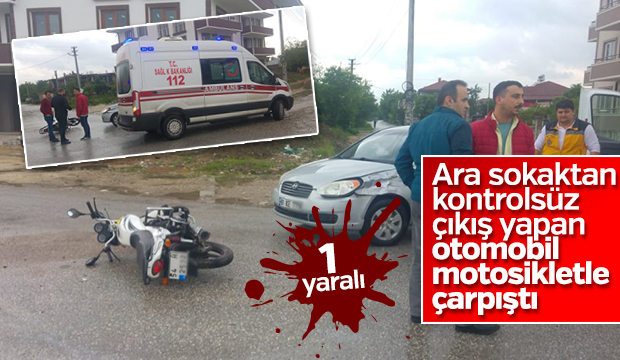 OTOMOBİL İLE MOTOSİKLET ÇARPIŞTI 