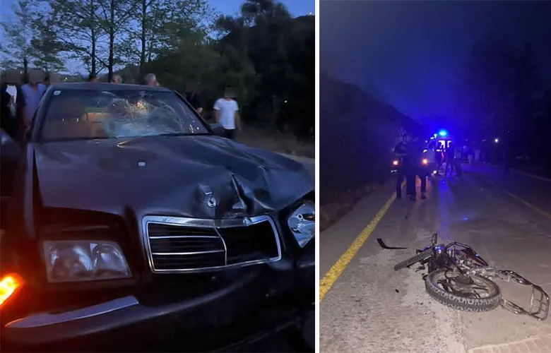 Otomobil ile motosiklet kafa kafaya çarpıştı