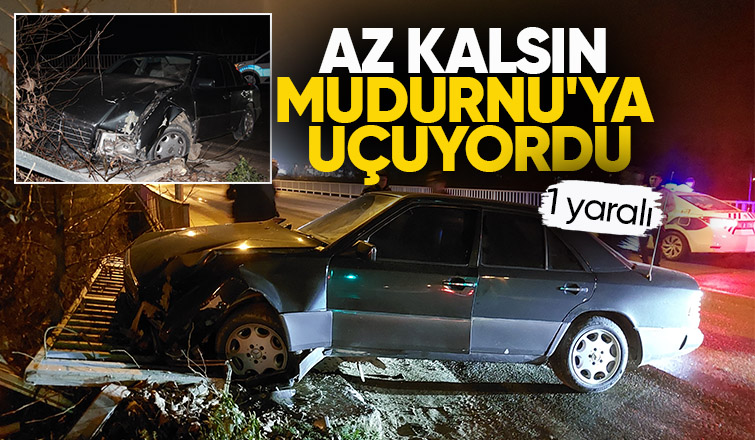 Otomobil köprü korkuluklarına çarptı
