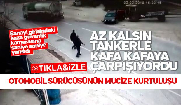 Otomobil Önce Yakıt Tankerine Sonra Traktöre Çarptı