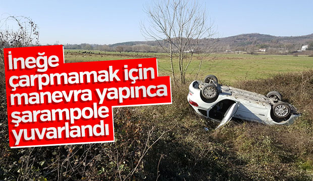 Otomobil Şarampole Uçtu