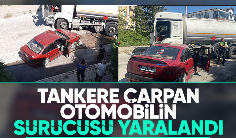 Otomobil tankere çarptı: 1 yaralı