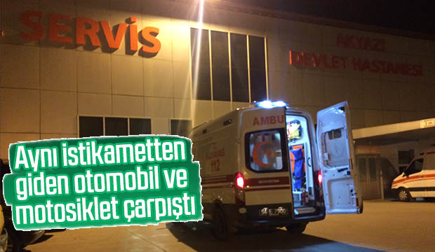 Otomobil ve Motosiklet Çarpıştı