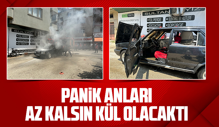 Otomobili kül olmaktan itfaiye kurtardı