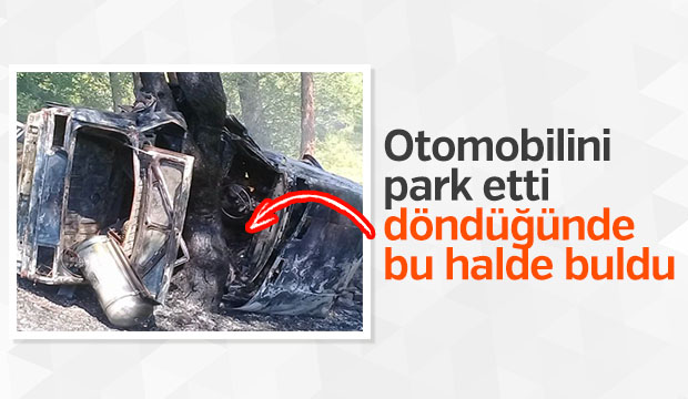 Otomobili park etti, dönüşte hayatının şokunu yaşadı