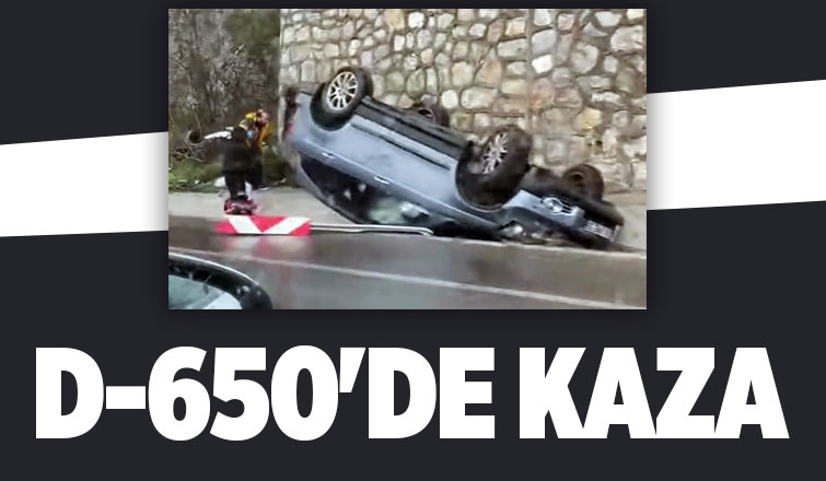 Otomobille çarpışan cip takla attı