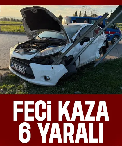 Otomobiller çarpıştı: 6 yaralı