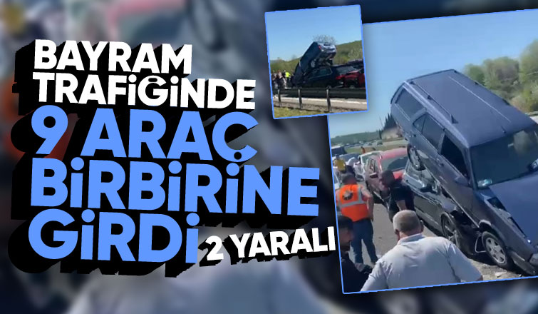 Otoyolda 9 araçlı zincirleme kaza